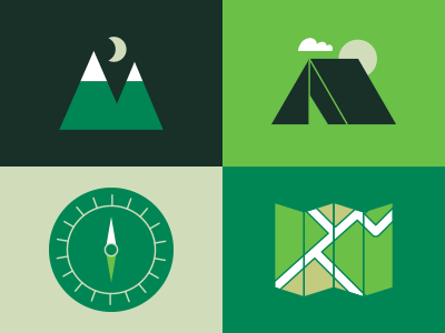 Adventure 🌲 adventure camping compass iconography illustration map tent