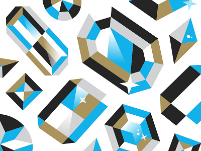 Diamonds 💎✨ black blue diamonds gold illustration pattern sparkle