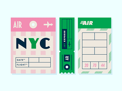 Travel tickets ✈️️ airplane green illustration pattern pink plane tickets travel