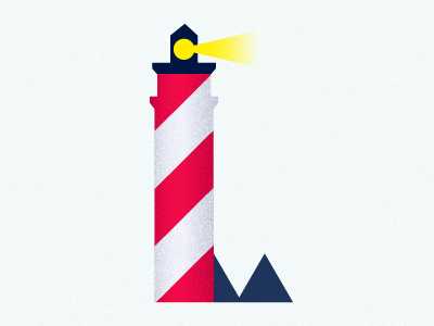 L is for Lighthouse alphabet buildings icons illustration l lettering letters light lighthouse red type typography white yellow