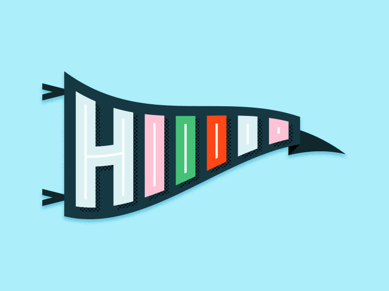 Hiiiiii colour flag flags hello hi illustration type