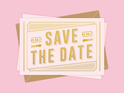Save The Dates gold invitation invites pink print save the date save the dates type typography wedding