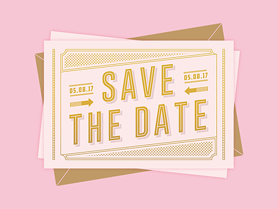 Save The Dates gold invitation invites pink print save the date save the dates type typography wedding