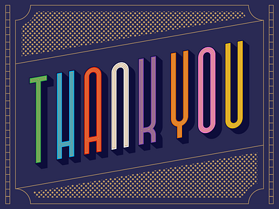 Thank you card color colour greetings letter lettering thank you type typography