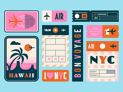 Travel... Again ✈️ airplane blue orange pass pink plane ticket travel