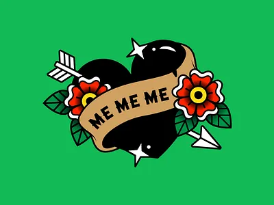 It's all me me me flowers heart illustration lols sticker stickers tats tattoo