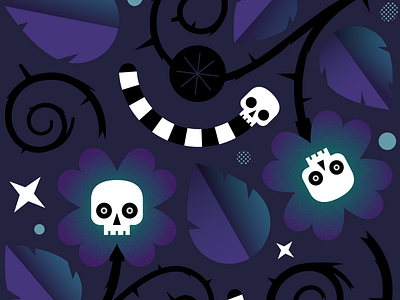 Happy Halloween! colour creepy design flowers halloween illustration seasonal skull skulls