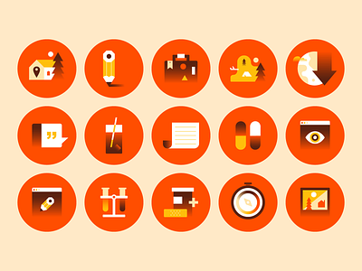 Iconsss design gradient gradients icons illustration orange yellow