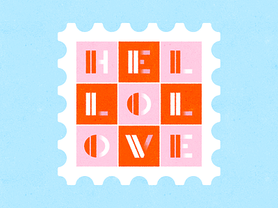 Happy Valentines! 💕 colour illustration lettering love pink red stamp type typogaphy valentines valentines day