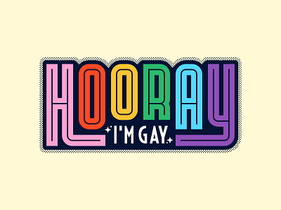 Hooray colour illustration lettering lgbt pride rainbow stickers stickerspub type typography
