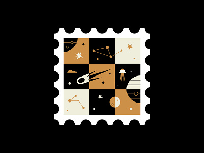 🌌🌌🌌 blackletter design gold illustration planets space stamp stamps stars vector white