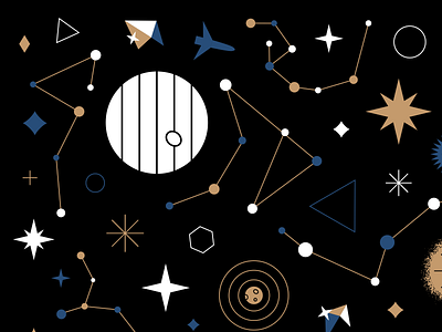 Stargazing 💫 black blue design gold illustration outerspace pattern space star stars starship