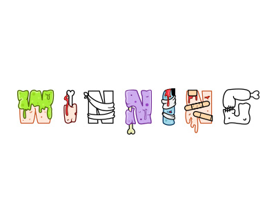 Winning! bones illustration local slime text type winning