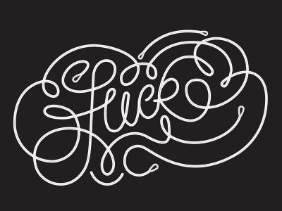 The F Word black f word fuck lettering letters swirls type typography