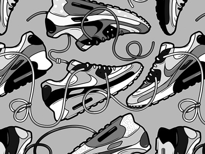 Nike Pattern airmax airmax 90 black fashion grey greyscale laces nike pattern shoes white