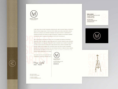 Mina Branding artist branding business card design logo print stationery website