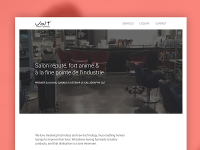 Volt Coiffure Website danse design gatineau ottawa ui ux web web design website
