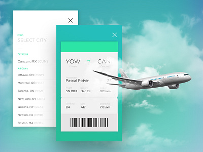 Flight App concept flight flight app iphone mobile ottawa ui uiux user interface