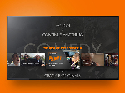 Sony Crackle design digital interface motion ottawa sony tv tv interface tv ui ui ux