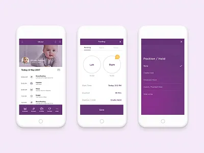 Baby tracker app app baby feeding ios mobile phone tracker ui ux