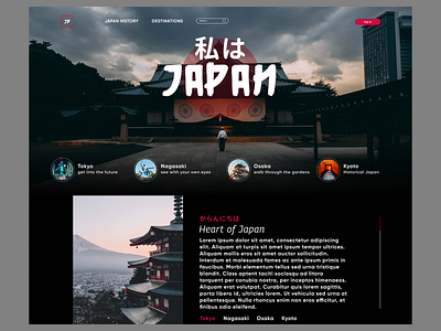 Design for a japan touristic website