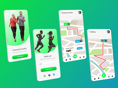 Sport Application Ui app application concept design design designer ui uiux walk walking web website