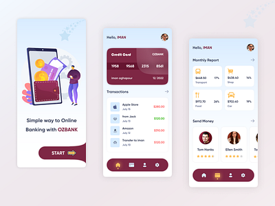 Banking app (Credit Card) app bank banking concept design credit credit card design mobile ui uiux