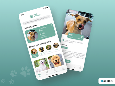 Find a dog to walk with – Mobile App Design