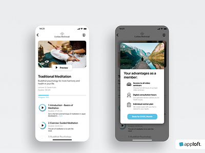 Mental & Body Retreat – Mobile App Design
