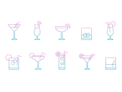 Cocktail Icons cocktail design drink icon illustration