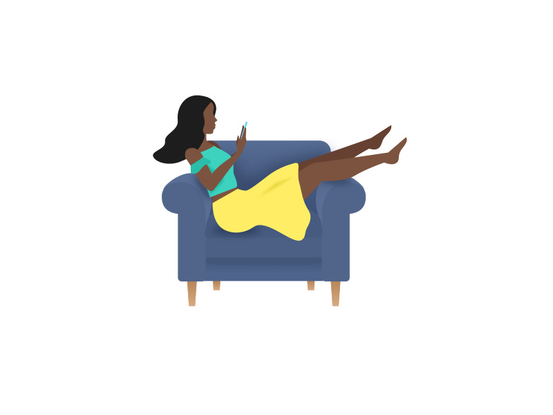 Texting relaxing texting test illustration