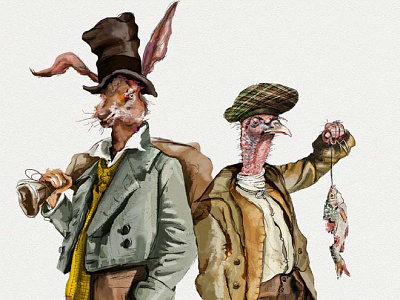 Turk & Hare hare illustration story turkey