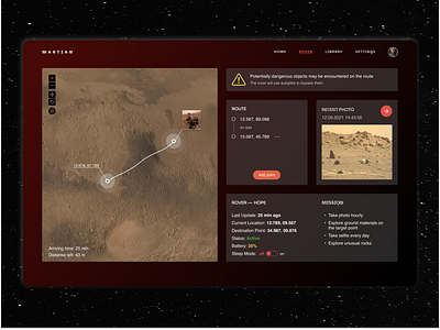 Mars Rover Dashboard concept dashboard design graphic design interface mars space ux