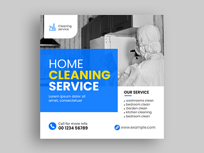 Cleaning service social media post design