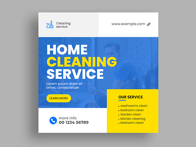 Cleaning service social media post design