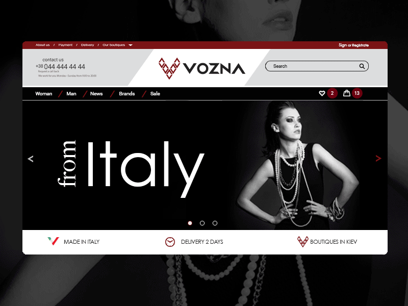 Vozna e-commerce store. animation brand branding clean design icon identity logo minimal type typography ui ux vector web website