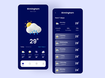 Weather App - Exploration Design app ui ui design weather app