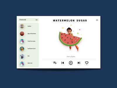 Harry Styles | Watermelon Sugar | adobexd appdesign behance dailyui dribbblers. gfxmob graphicdesignui uidesign userexperience userinterface