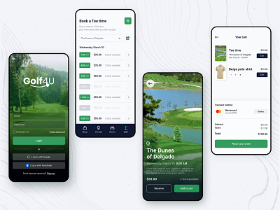 Golf App app golf product design ui ux