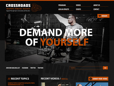 Crossroads Website adaptive athletic designs donate search video web website wounded