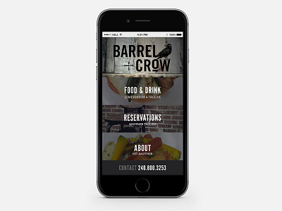 Restaurant Website WIP barrel brick crow dark food mobile restaurant texture website wood