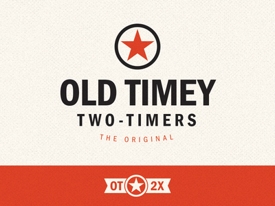 The Old Timey Two-Timers band banjo bluegrass logo names old star texture time