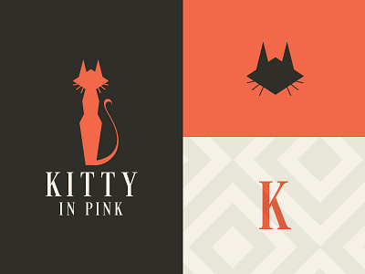 Kitty In Pink Logo brown cat k kitten kitty pink