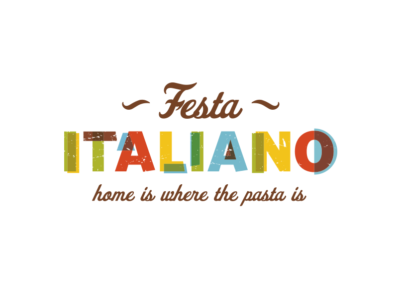 Finalized Logo: Festa Italiano distressed festival italian logo