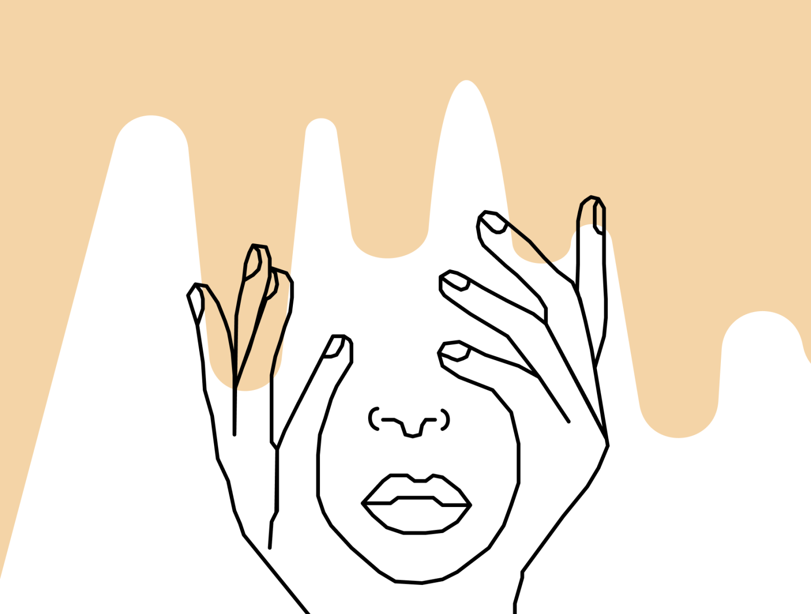 Line Art (Hand on face) by PrayerNuchi on Dribbble