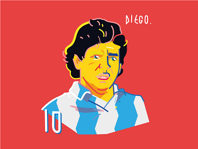 Diego - Number 10 football illustration maradona portrait