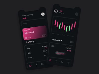 Stock trading app UI app branding design illustration stock stockapp trading ui ux