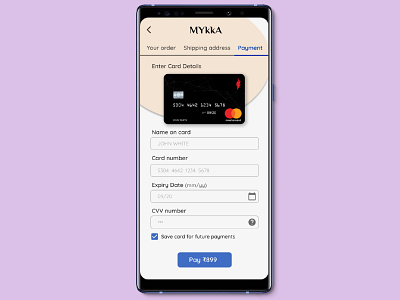 Card payment page - #DailyUI #002 adobexd android android design dailyui dailyui 002 dailyuichallenge design figma figmadesign google illustration interaction design productdesign prototype tech ui user experience userinterface uxui