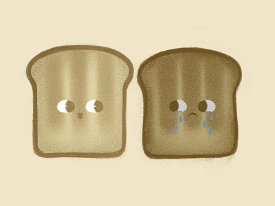 toasted bread bread breakfast characterdesign draw illustration sad bread toasted bread