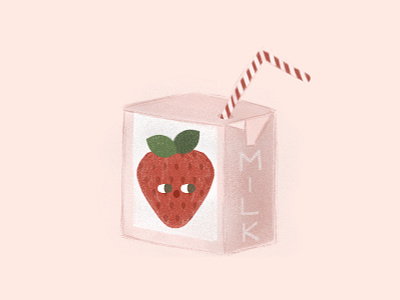 strawberry milk characterdesign drawing illustration illustrationartists milk strawberry strawberry milk